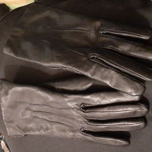 GENIUE LEATHER BLACK GLOVES THINSULATE MED EUC